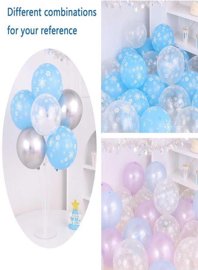 AzsVbvs 50PCS Clear Snowflake Balloons Winter Transparent Snowflakes Balloon 12 Inch Snowflake Latex Balloons Wonderland Decorations for Christmas Frozen Birthday Party Supplies (Clear) - Image 4